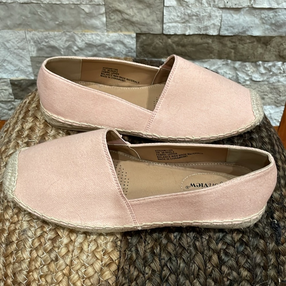 COMFORTVIEW Peach Espadrille Flats Sz 7W - Picture 6 of 9